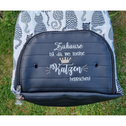 Stickserie - Spruch "Zuhause ist da, wo meine Katzen herrschen"